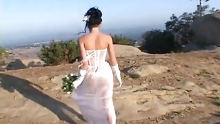 Fresh bride gets fucked by two