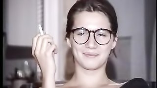 French amateur brunette glasses